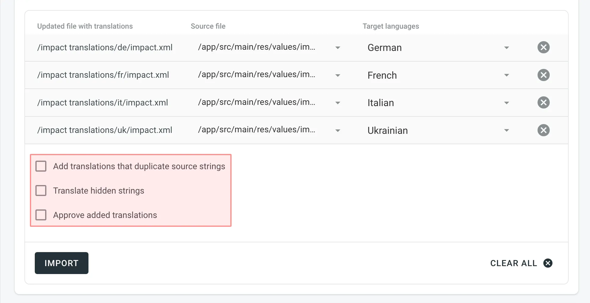 Configure Upload